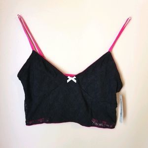 Longline bralettes, NEW w/tags black lace